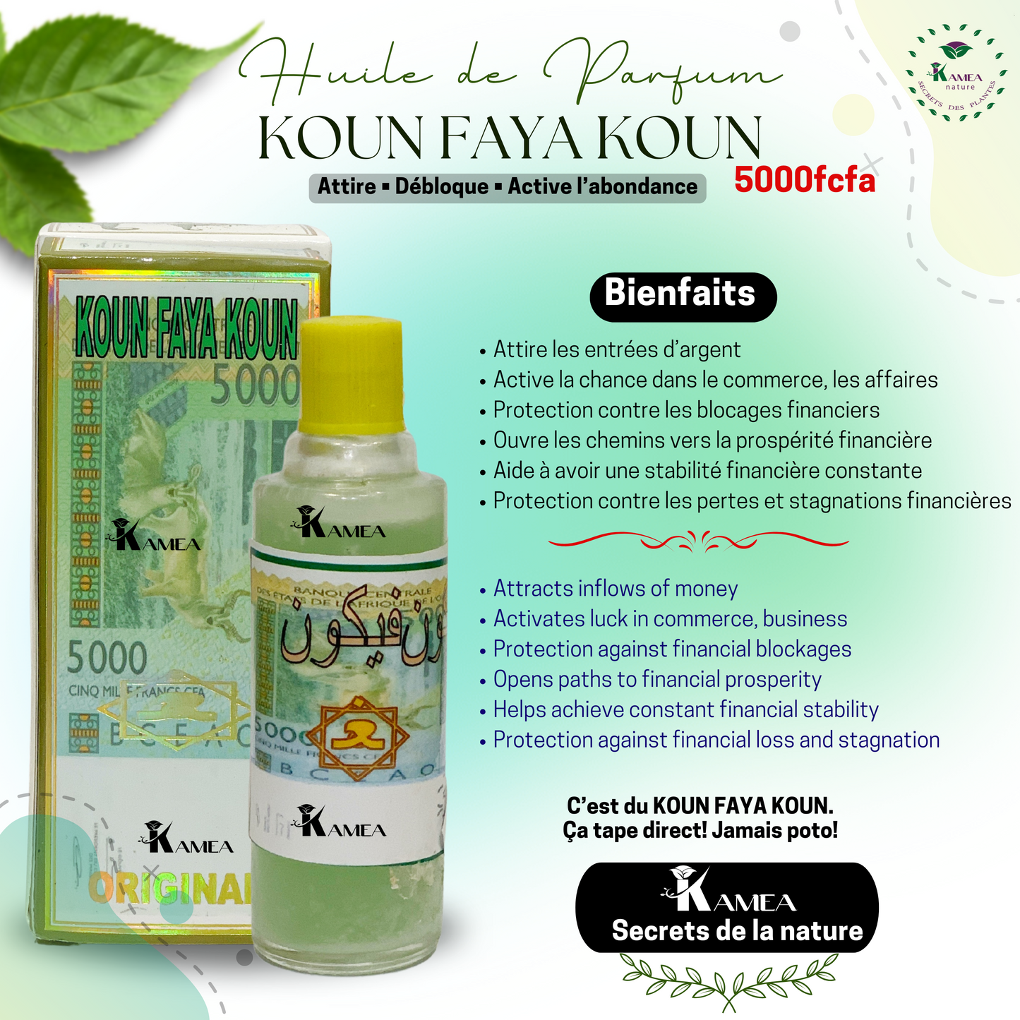Huile de Parfum spirituel KOUN FAYA KOUN 5000 - ORIGINAL