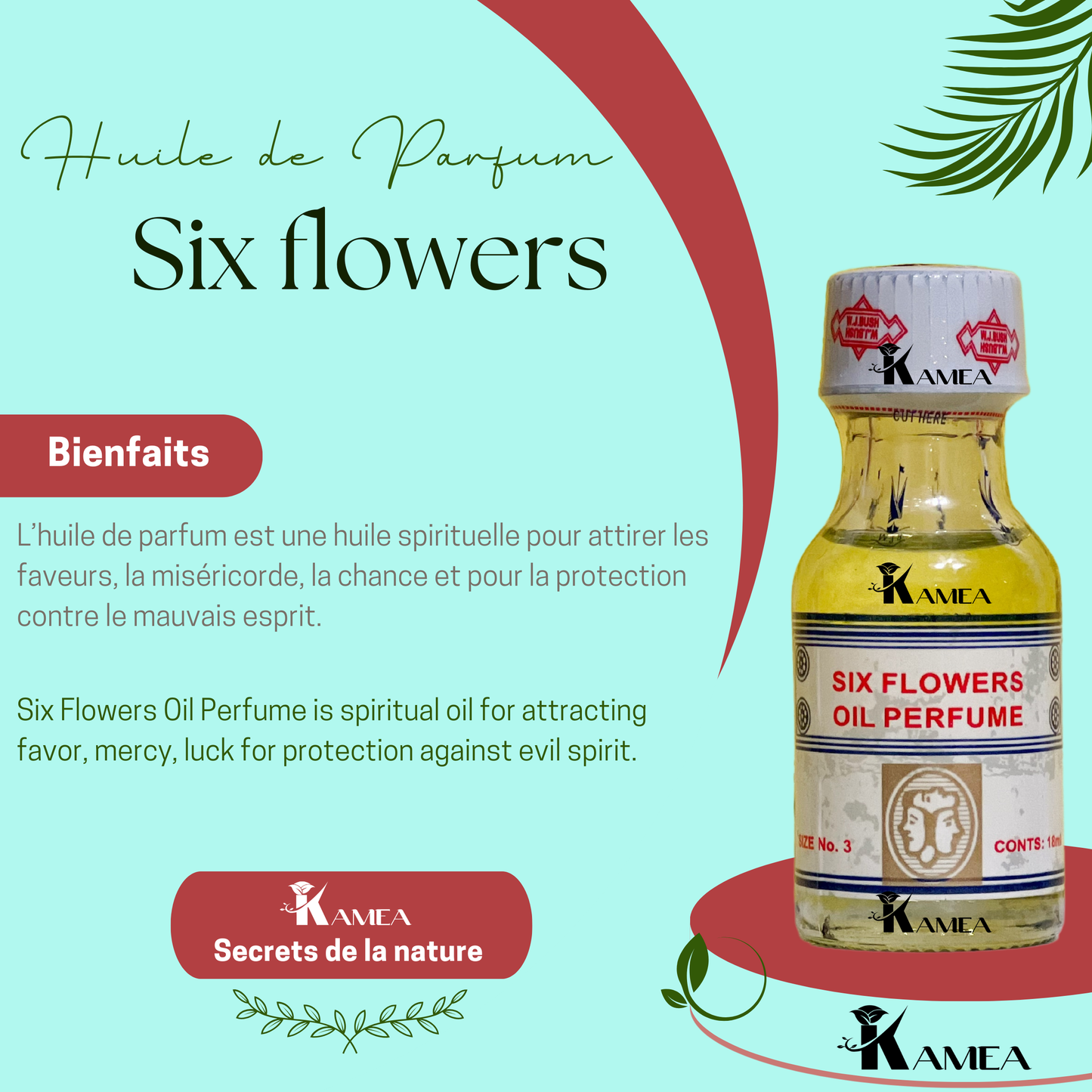 Huile de Parfum Six Flowers - Contenu 18ml - Huile de parfum spirituel
