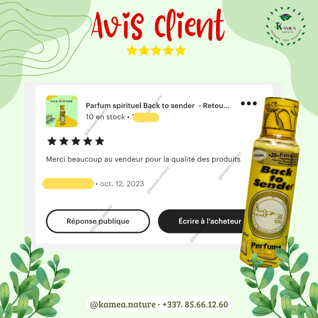 Kit spirituel Back to sender - Retour à l'envoyeur - Encens + Savon + Parfum 50ml