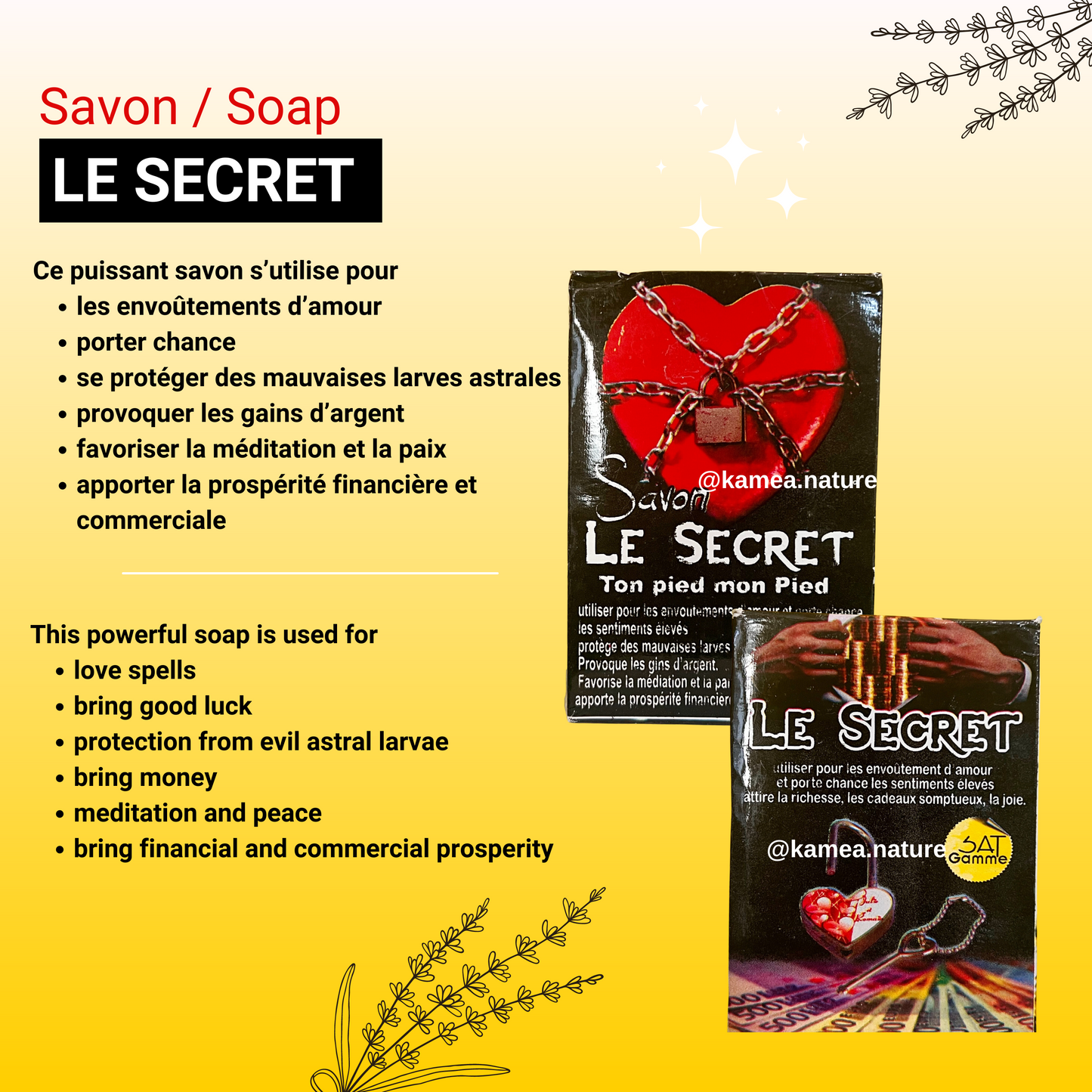 Savon LE SECRET - Savon spirituel