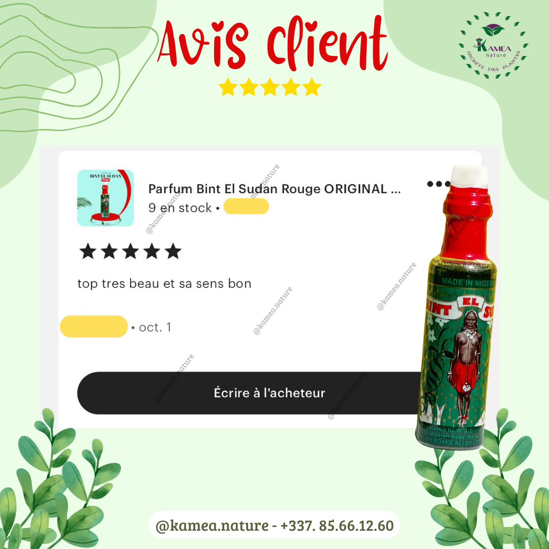 Parfum Bint El Sudan Rouge et Vert - Lot de 2 ORIGINAL - Parfum spirituel bintou - pour rituel 45x2 contenu (12ml*2)