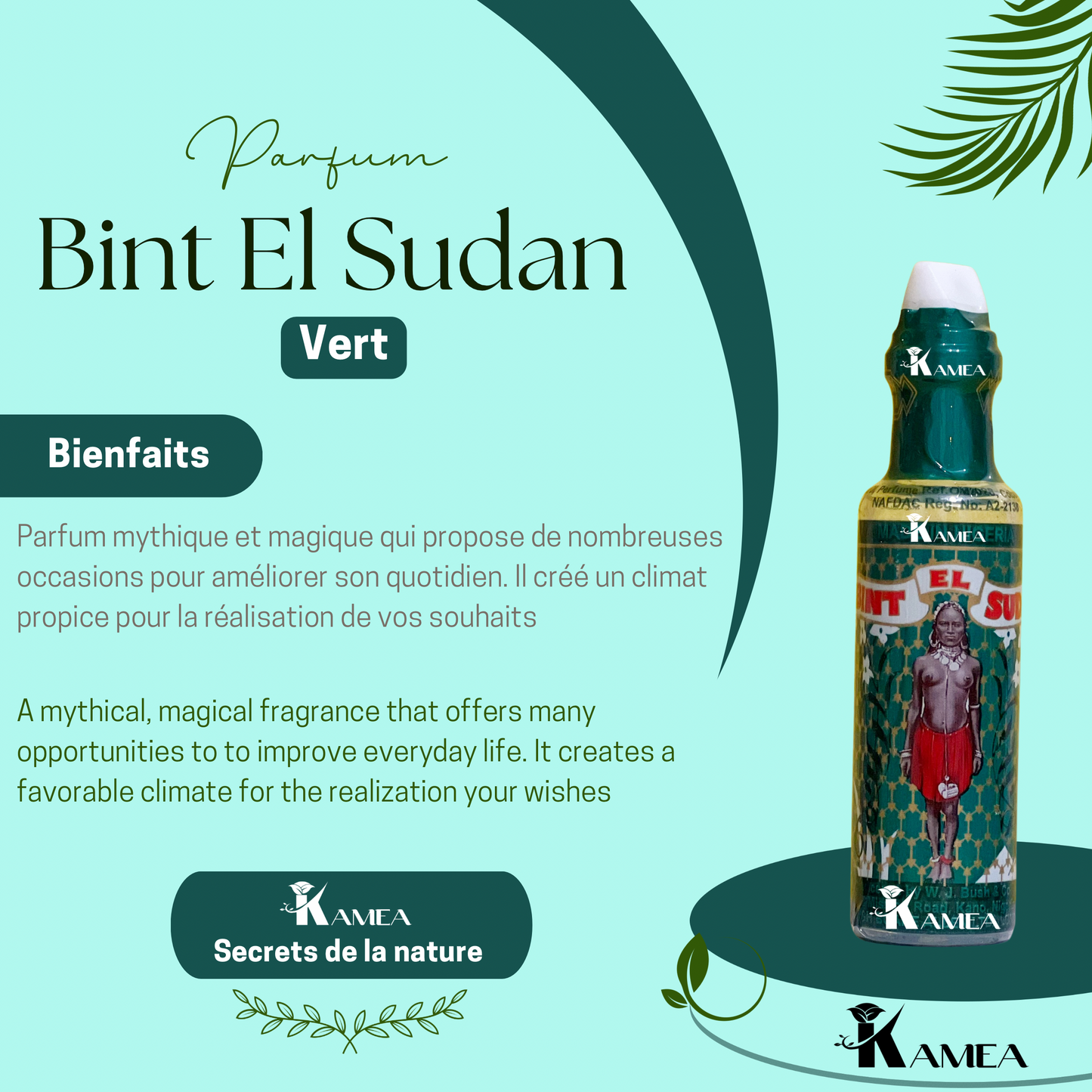 Parfum Bint El Sudan VERT ORIGINAL 45gr contenu 12ml- Parfum spirituel bintou