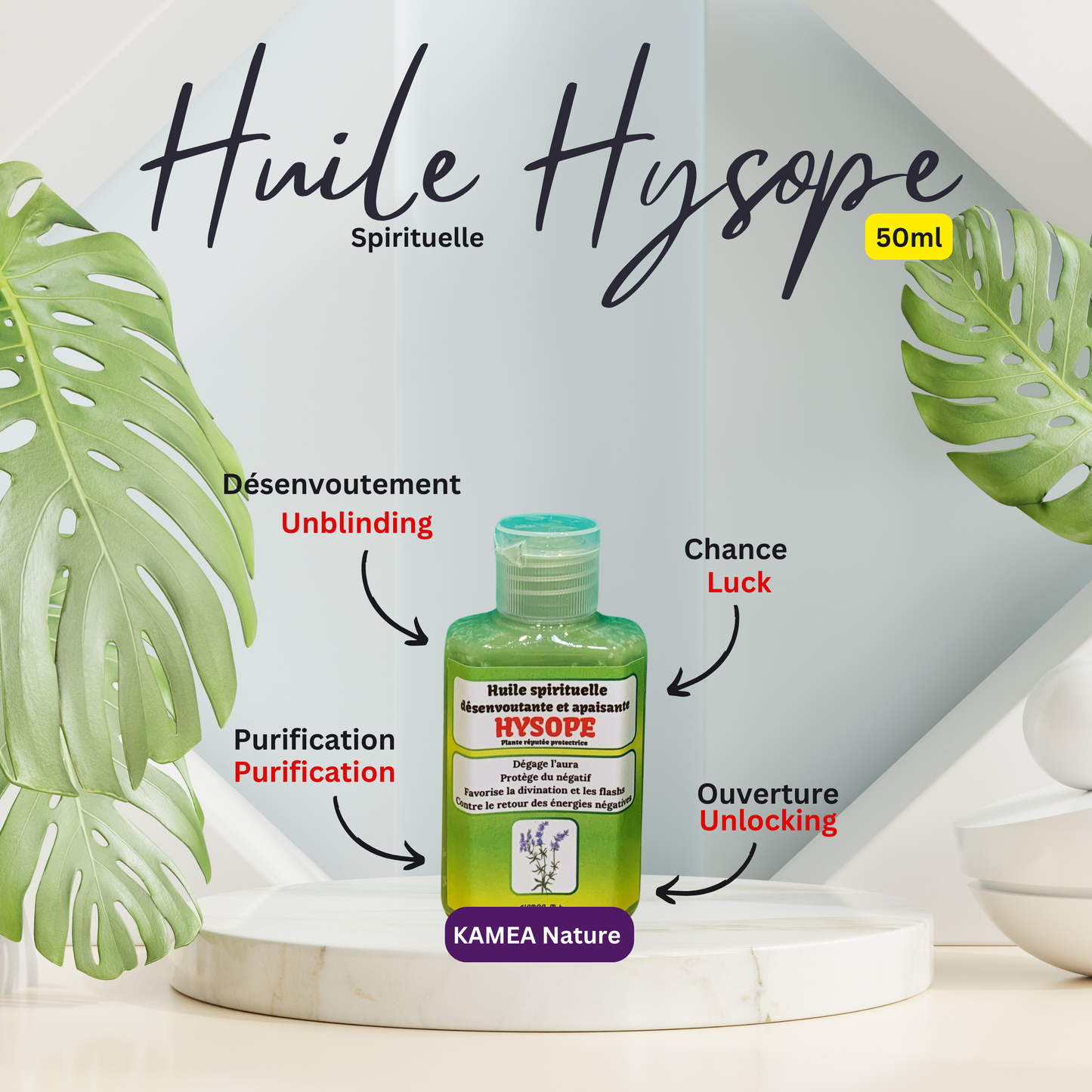 KIT spirituel HYSOPE Savon - Parfum - Huile - Déblocage - purification - chance - ouverture