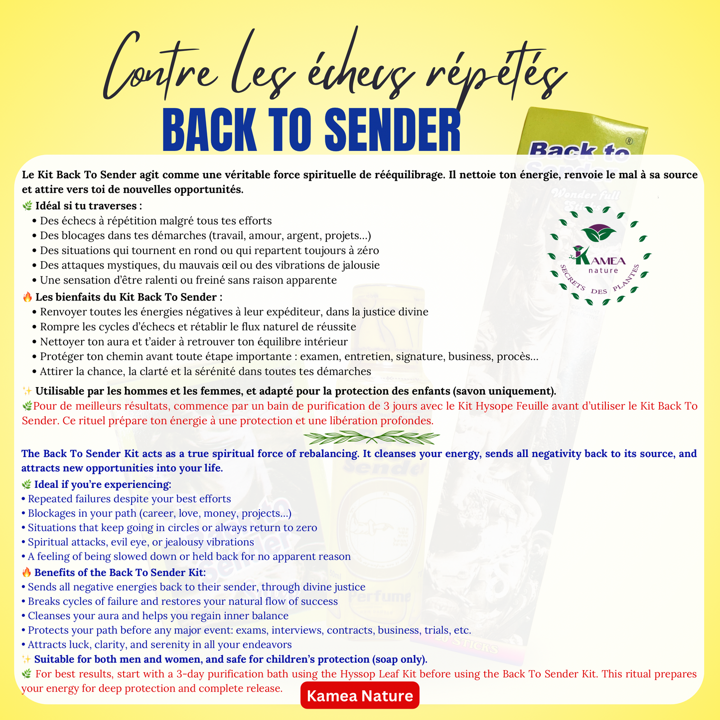 Kit spirituel Back to sender - Retour l'envoyeur - contre les échecs répétés