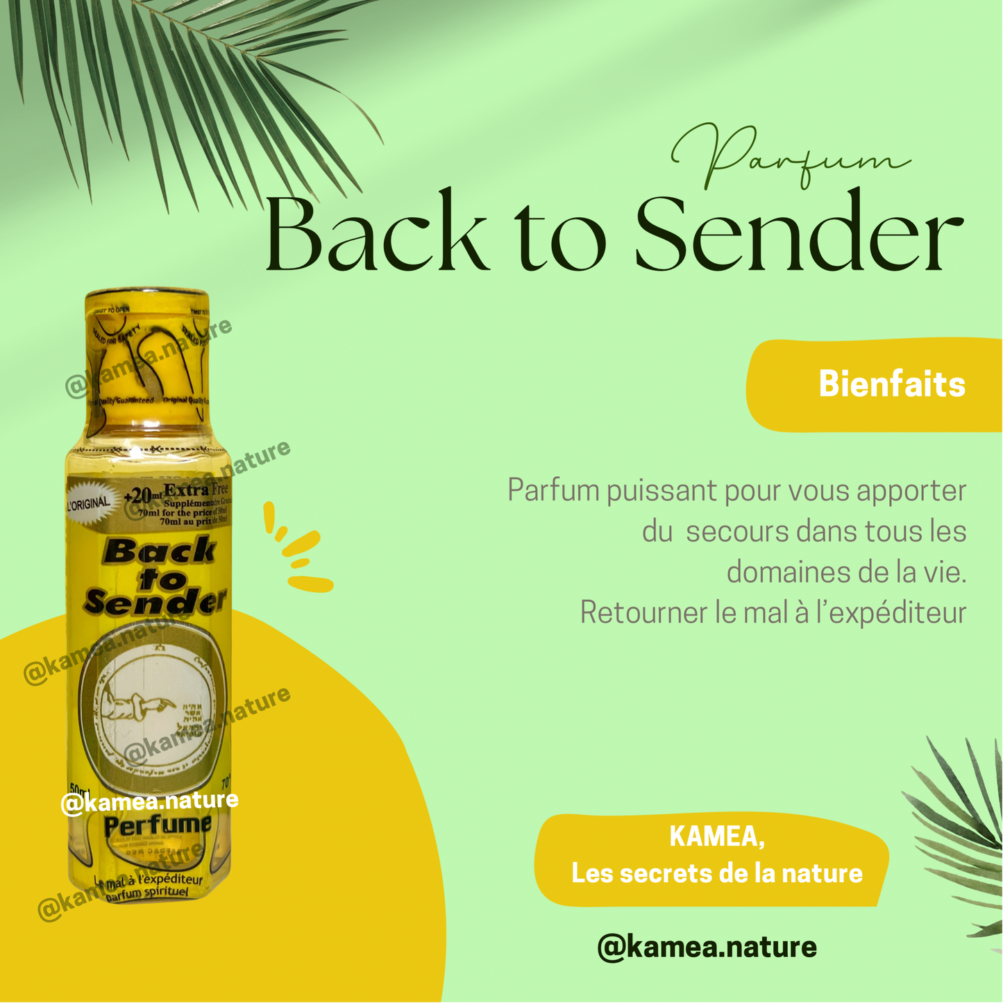 Parfum spirituel Back to sender - Retour à l'envoyeur - 50ml