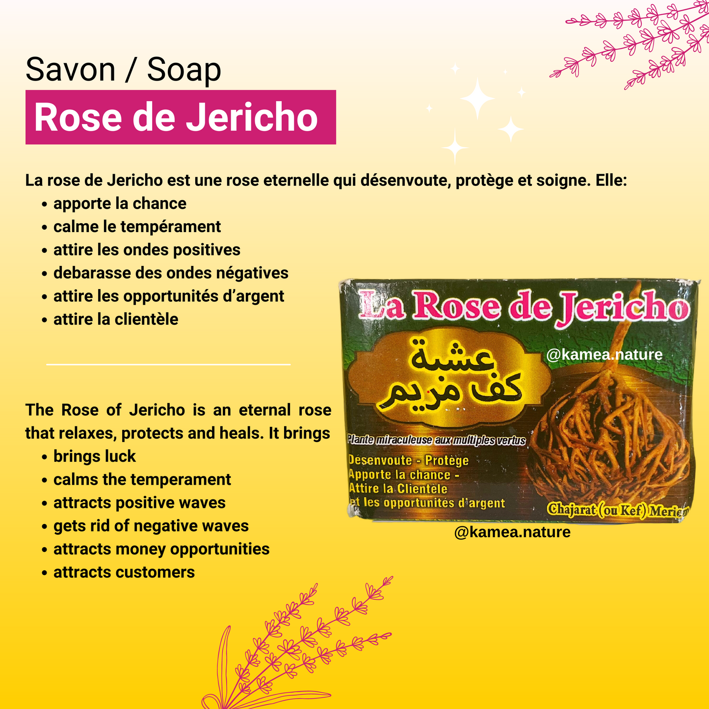 Savon ROSE DE JERICHO plante miraculeuse savon spirituel