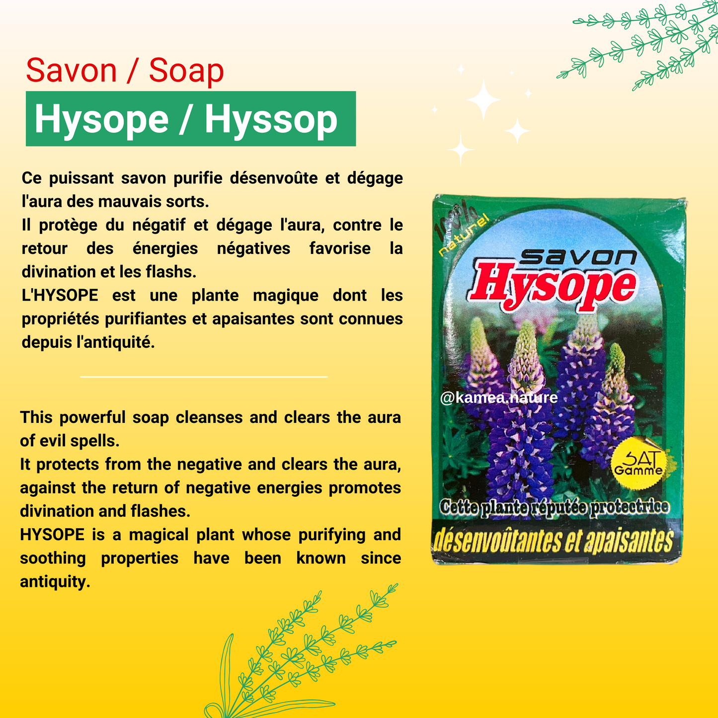 Savon HYSOPE - Savon spirituel