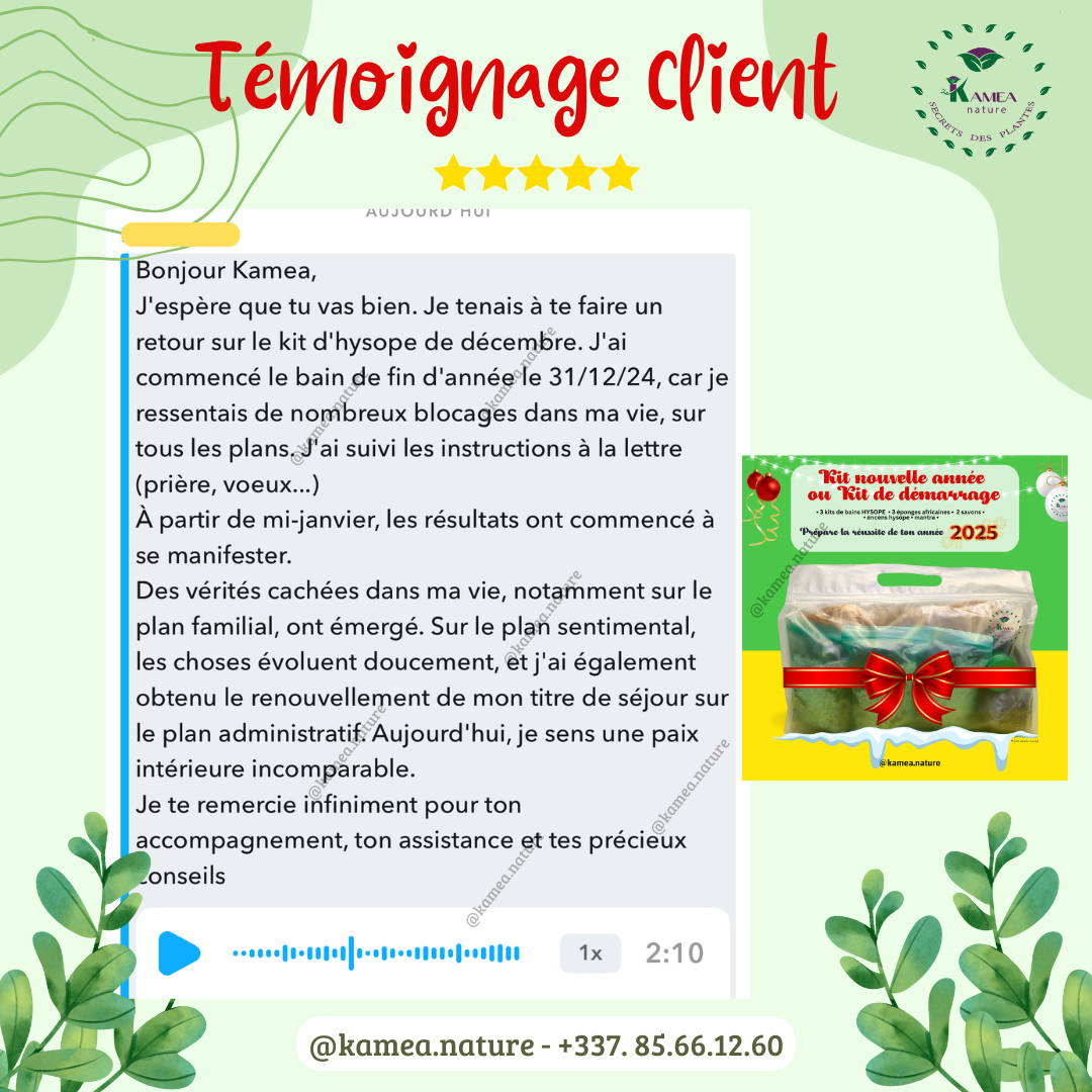 Huile spirituel HYSOPE - Déblocage - purification - chance - ouverture