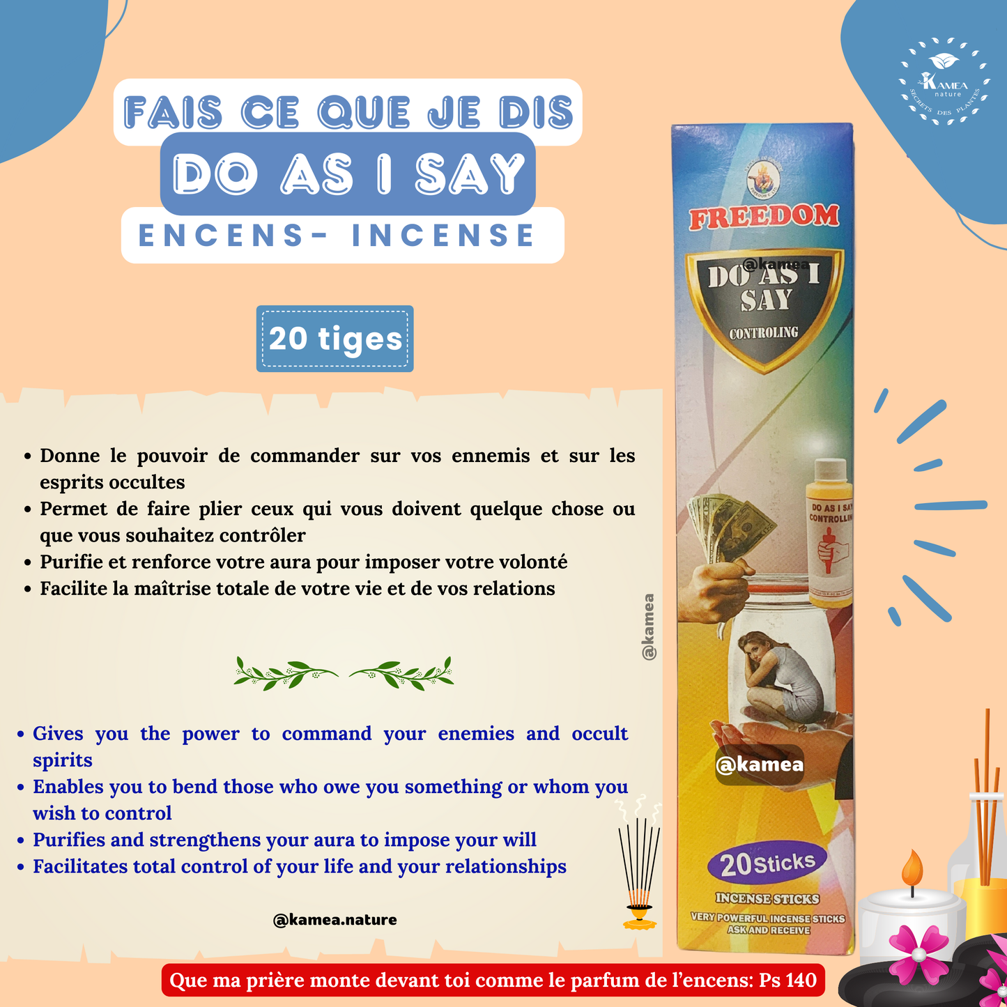 Kit spirituel DO AS I SAY - Fais ce que je dis - Encens + Savon + Parfum 50ml