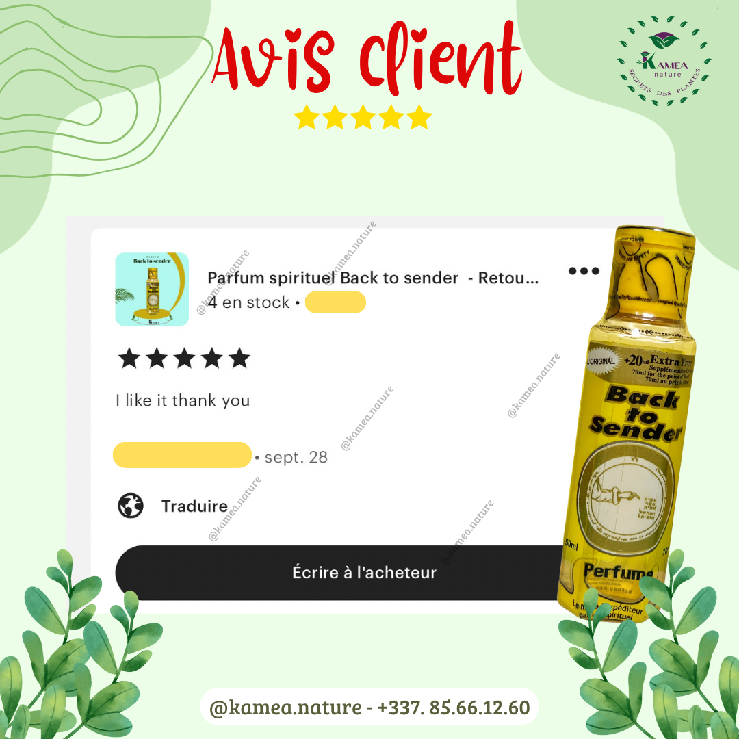 Kit spirituel Back to sender - Retour à l'envoyeur - Encens + Savon + Parfum 50ml