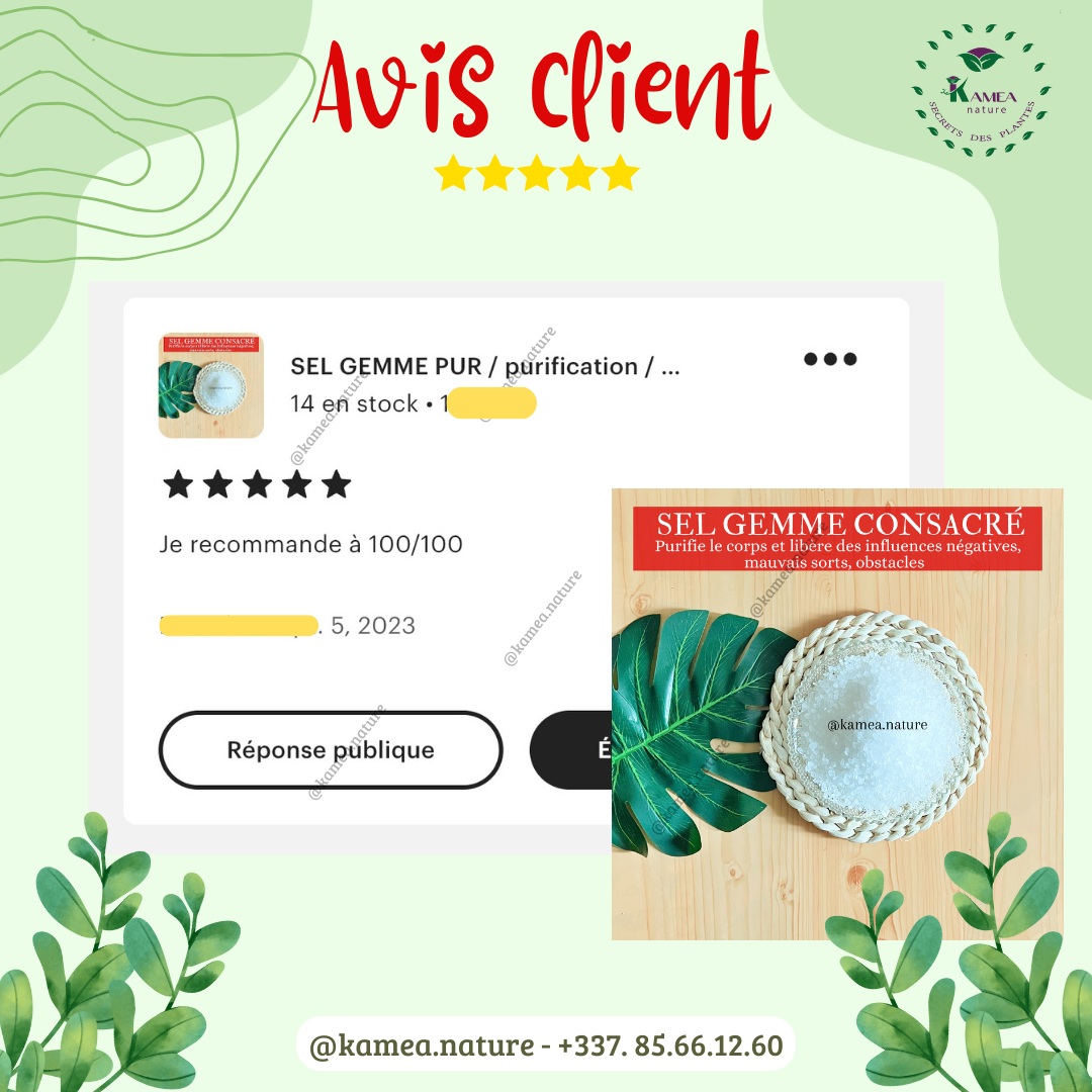 SEL GEMME PUR CONSACRE / purification / protection / chance