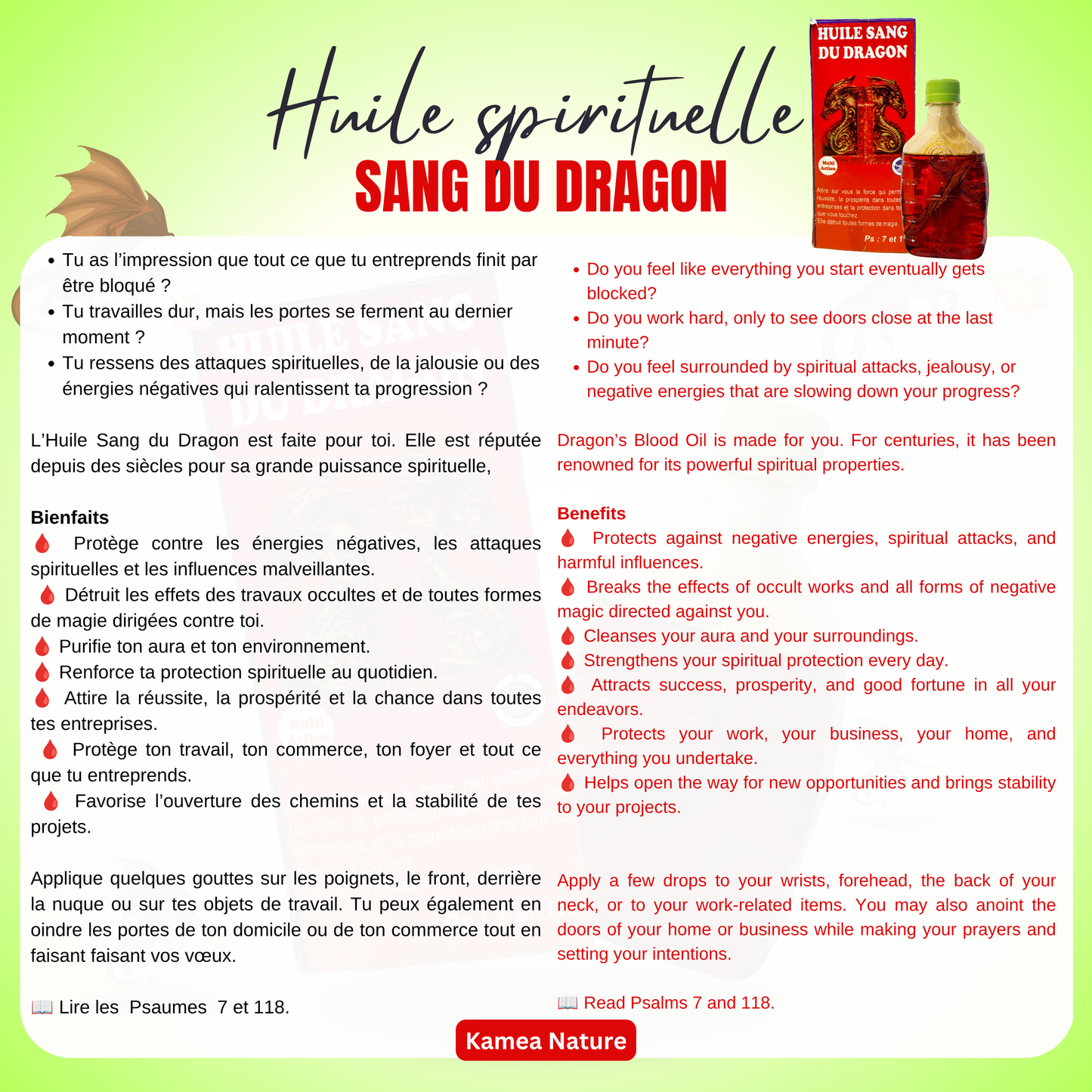 Huile spirituelle SANG DU DRAGON