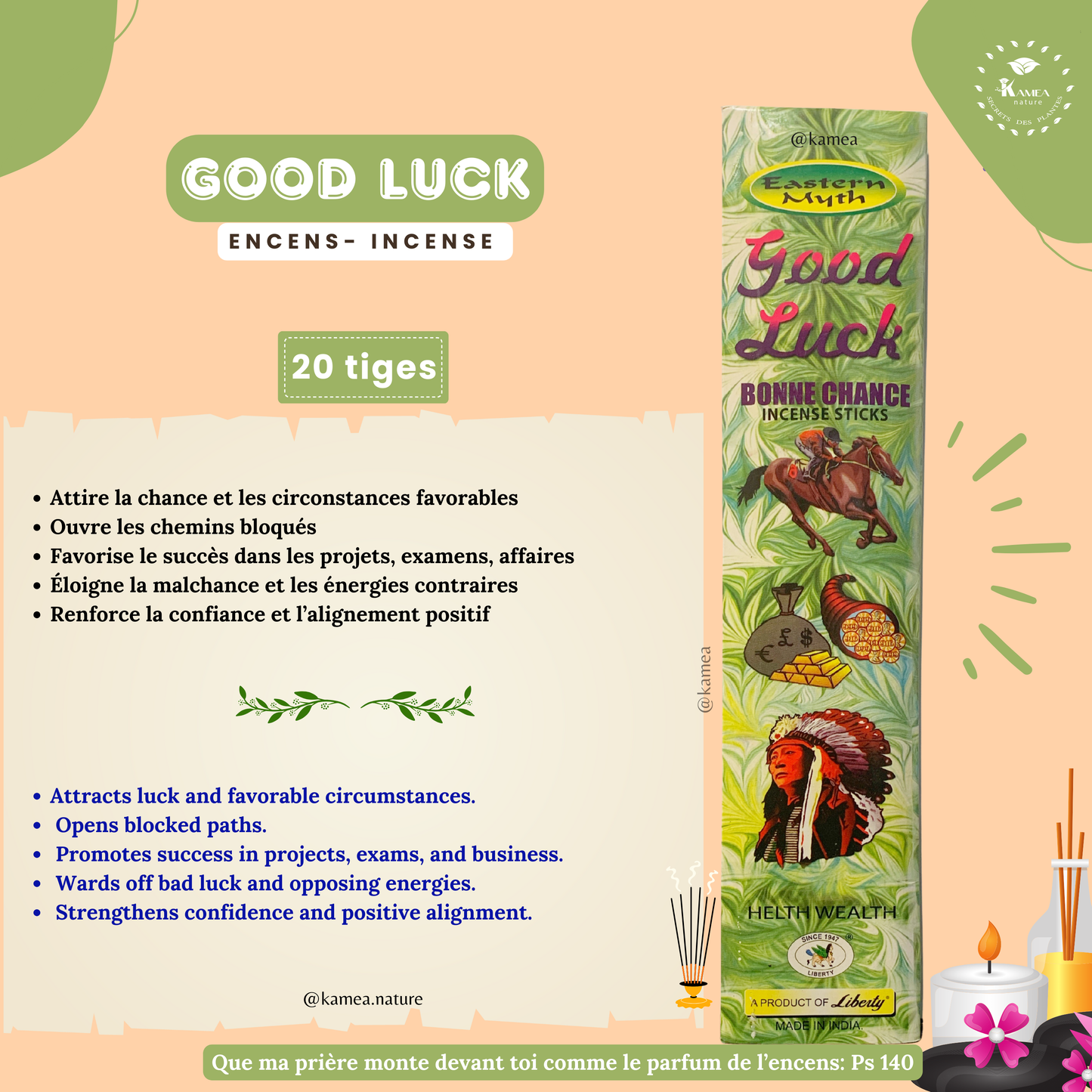 Encens GOOD LUCK - BONNE CHANCE