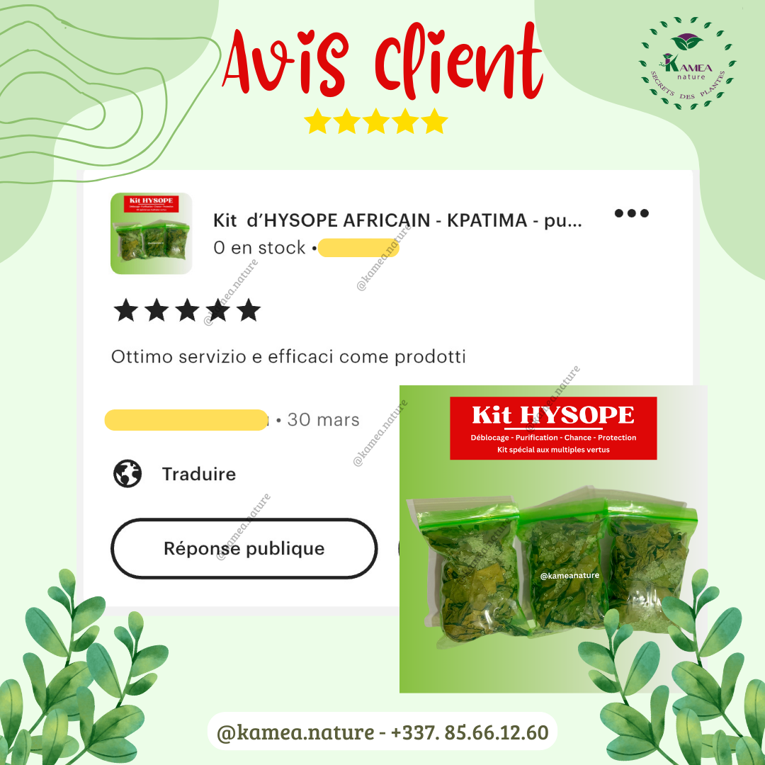 Kit  d’HYSOPE Feuilles- purification - protection -  chance - Deblocage