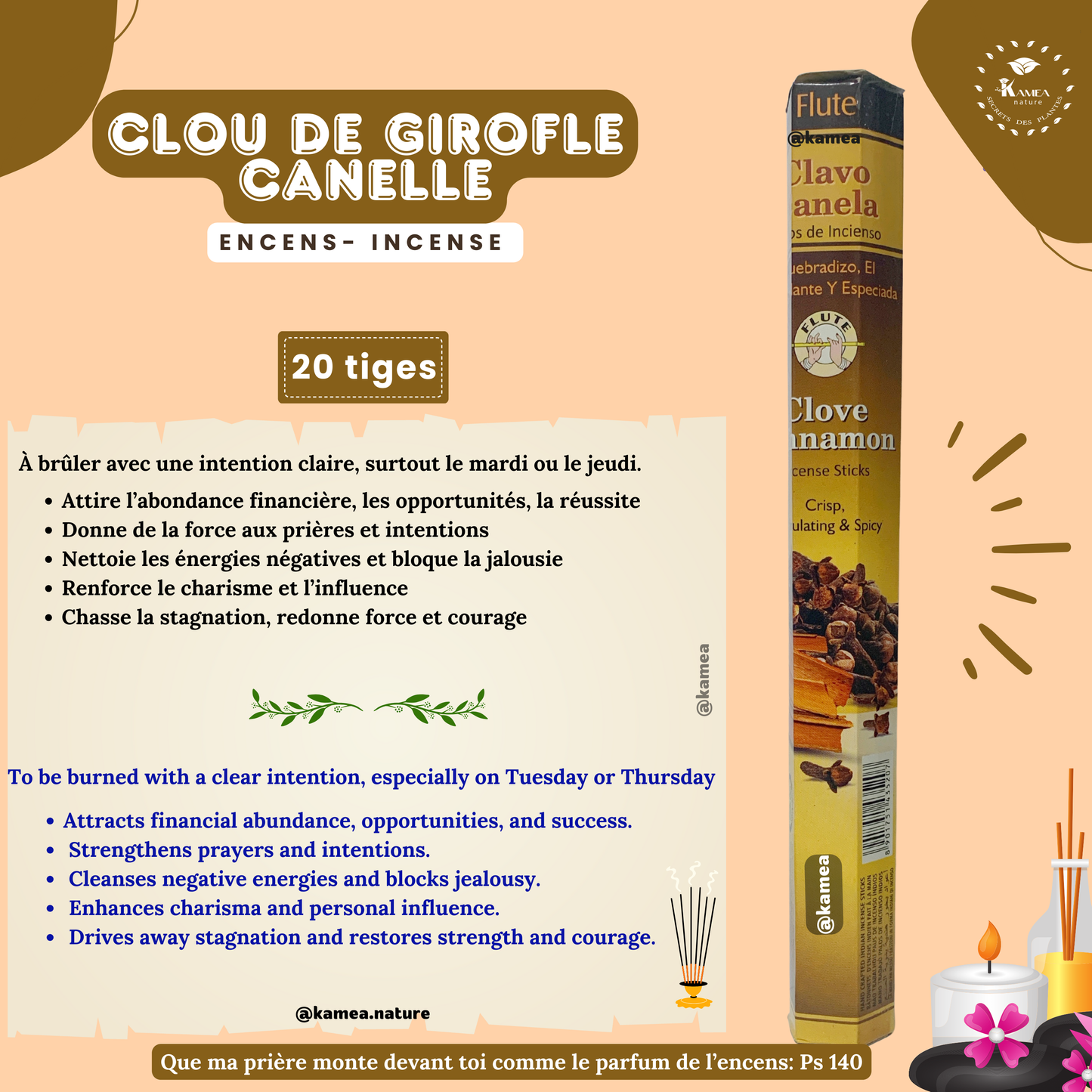Encens CLOU DE GIROFLE  et CANELLE