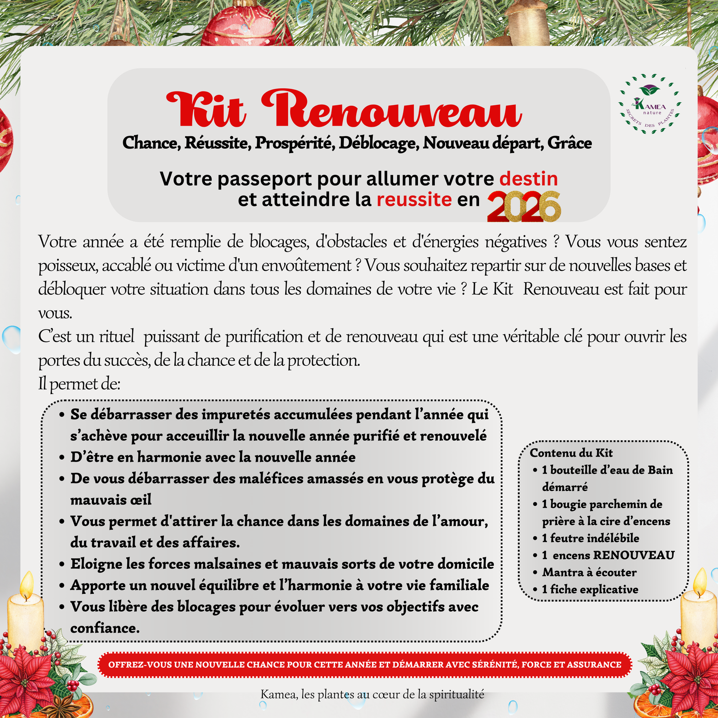 Kit Renouveau Année 2026- Chance - Prospérité - Déblocage - Nouveau départ - Grace