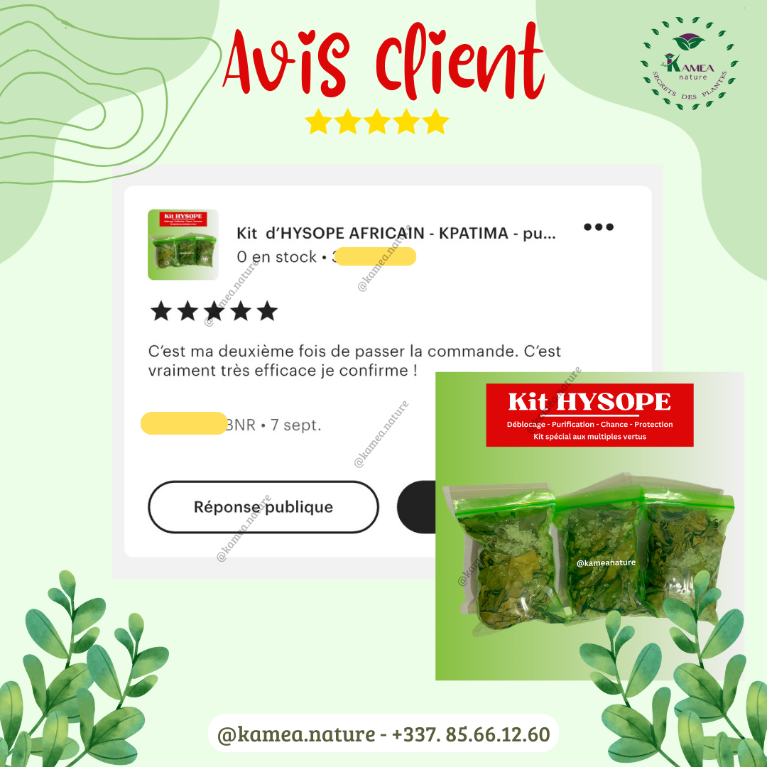Kit  d’HYSOPE Feuilles- purification - protection -  chance - Deblocage