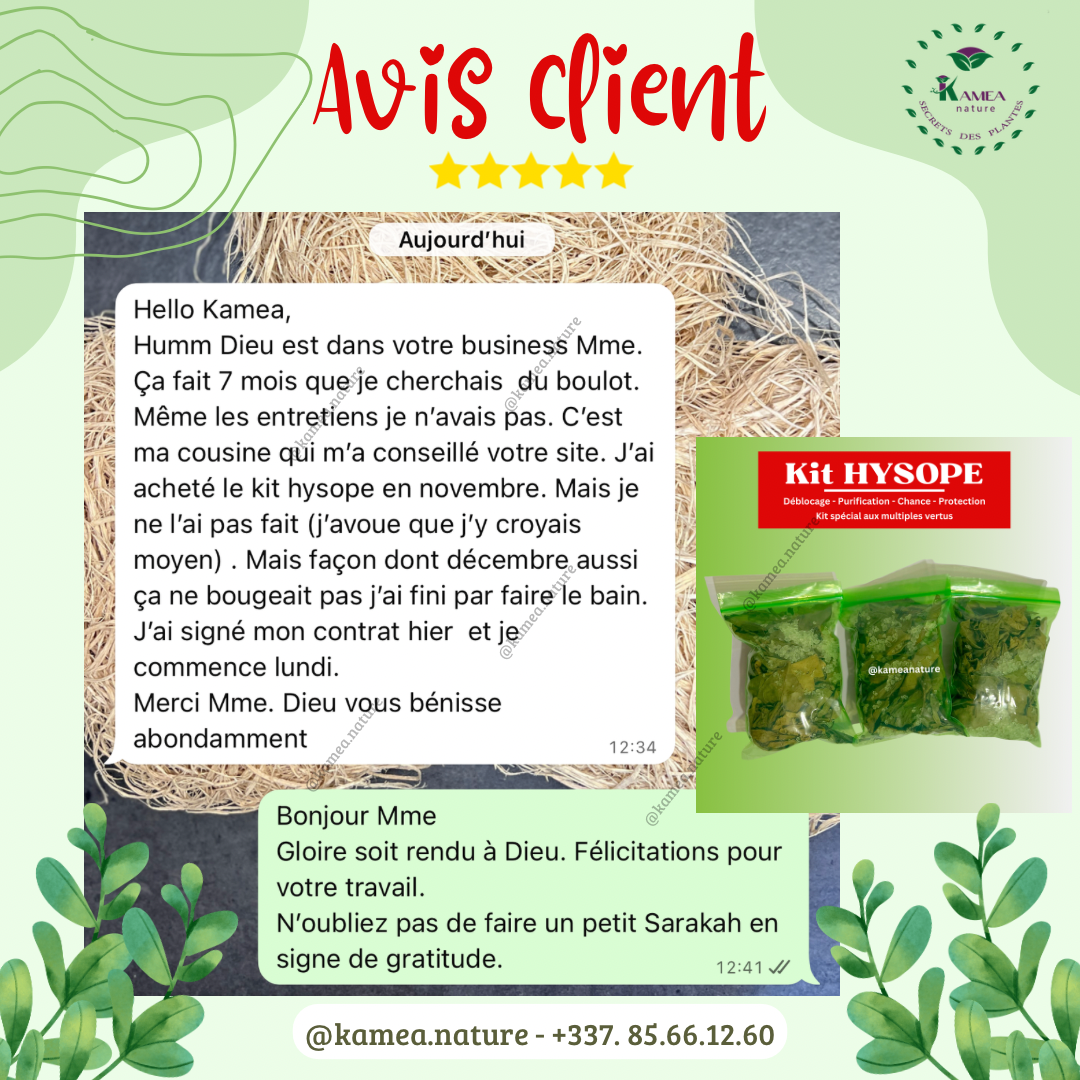 Kit  d’HYSOPE Feuilles- purification - protection -  chance - Deblocage