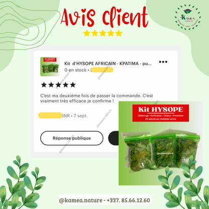 Kit  d’HYSOPE Feuilles- purification - protection -  chance - Deblocage