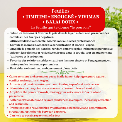 Feuilles Timitimi •Enougbé •﻿Viviman • Balai doux •