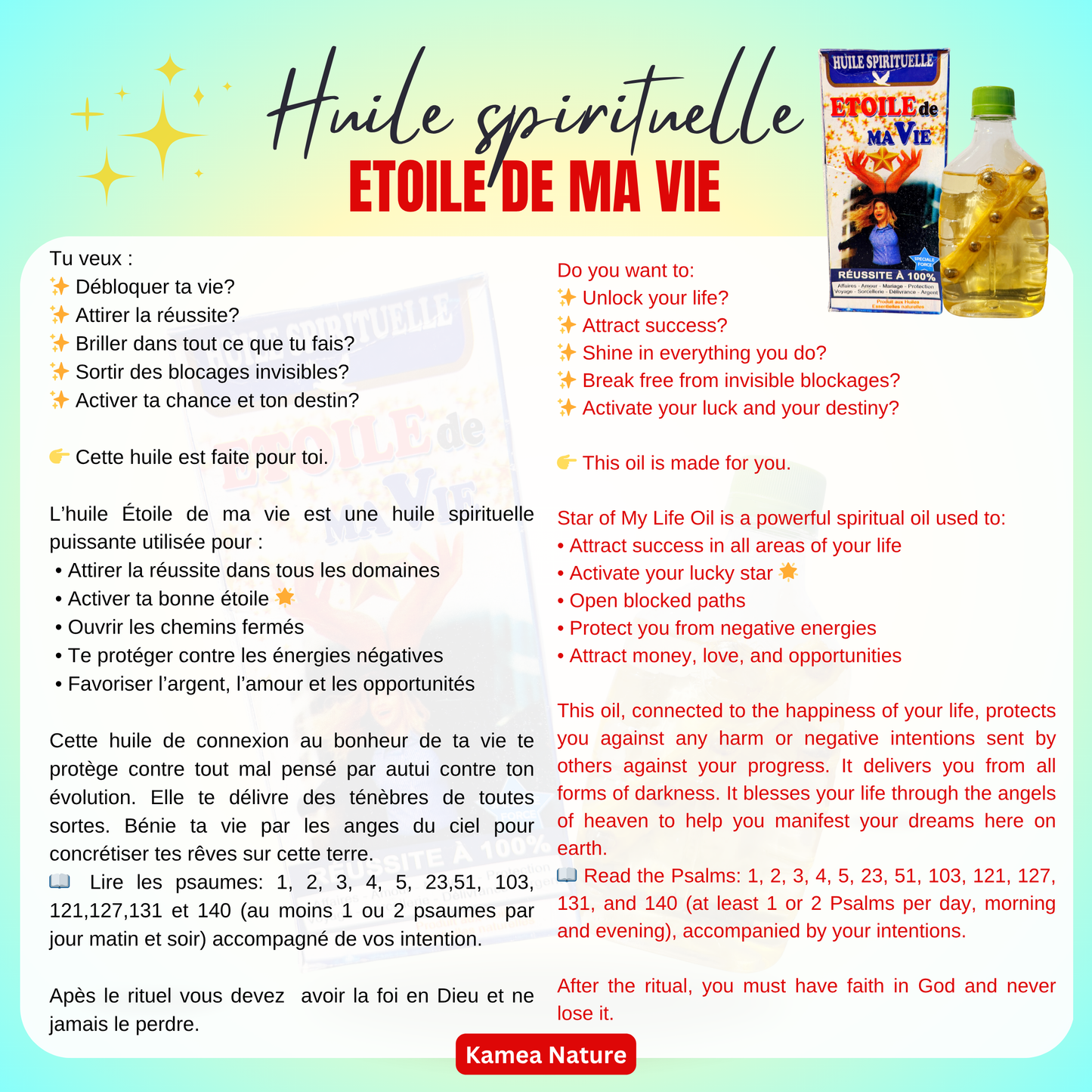 Huile spirituelle ÉTOILE DE MA VIE