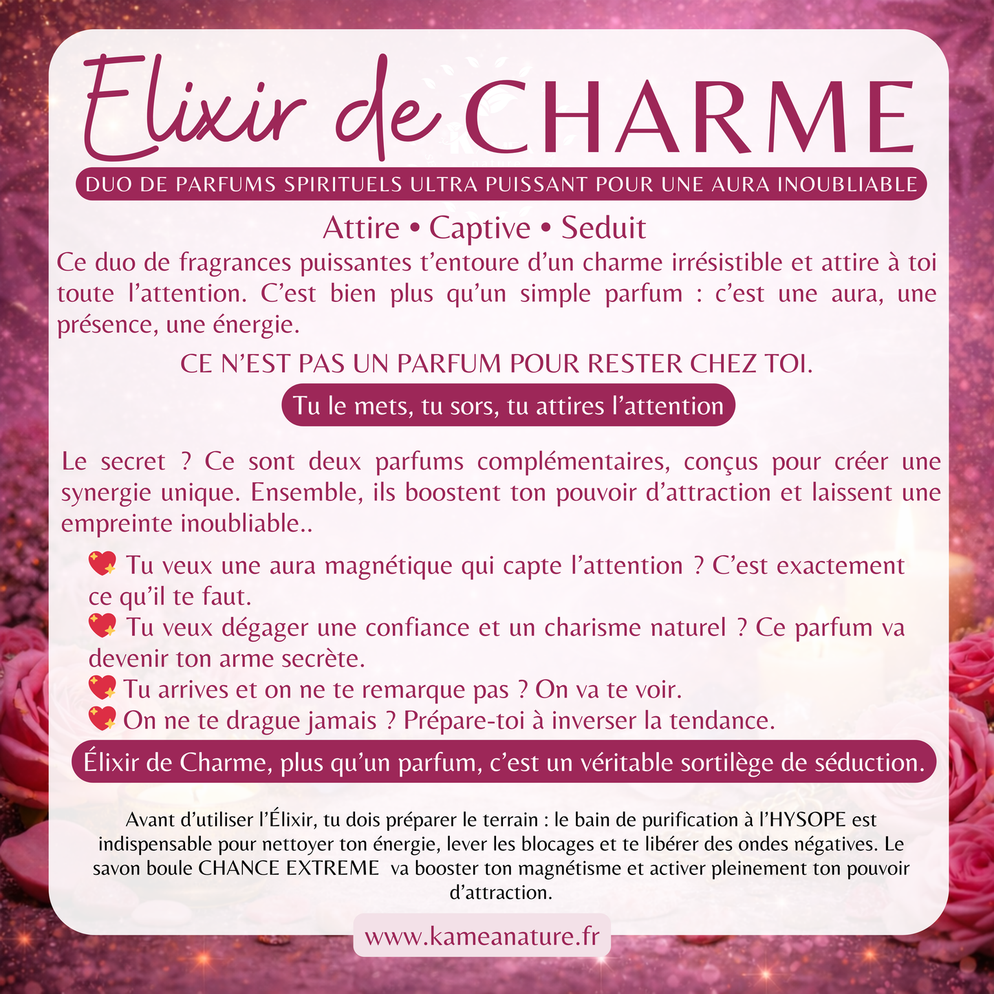 Elixir de charme - DUO de Parfum spirituel - puissant attraction