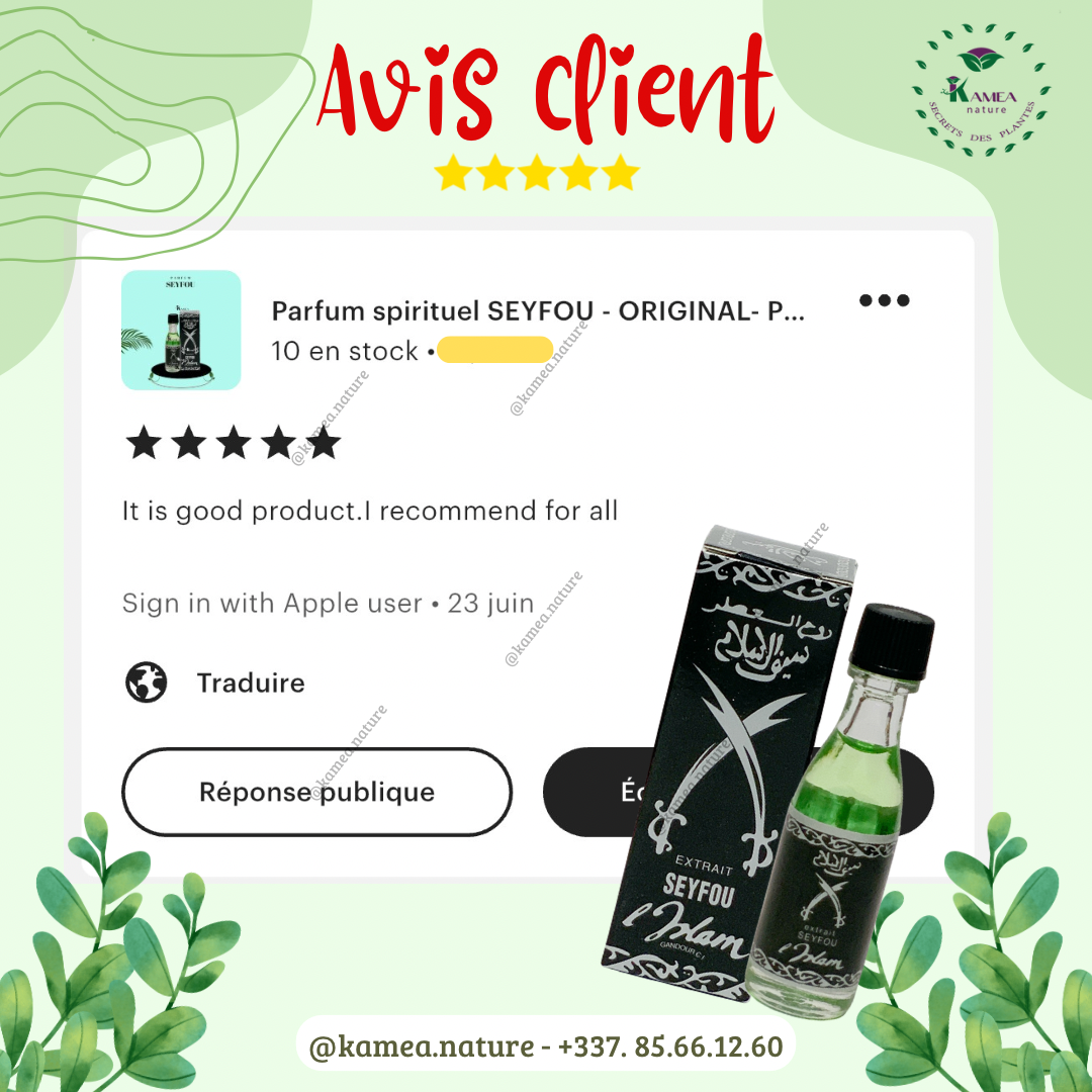 Parfum spirituel SEYFOU - ORIGINAL- Petit mais puissant