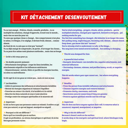 Kit détachement - désenvoutement - puissant kit 2 en 1 pour détacher ton partenaire de sa rivale et pour te désenvouter