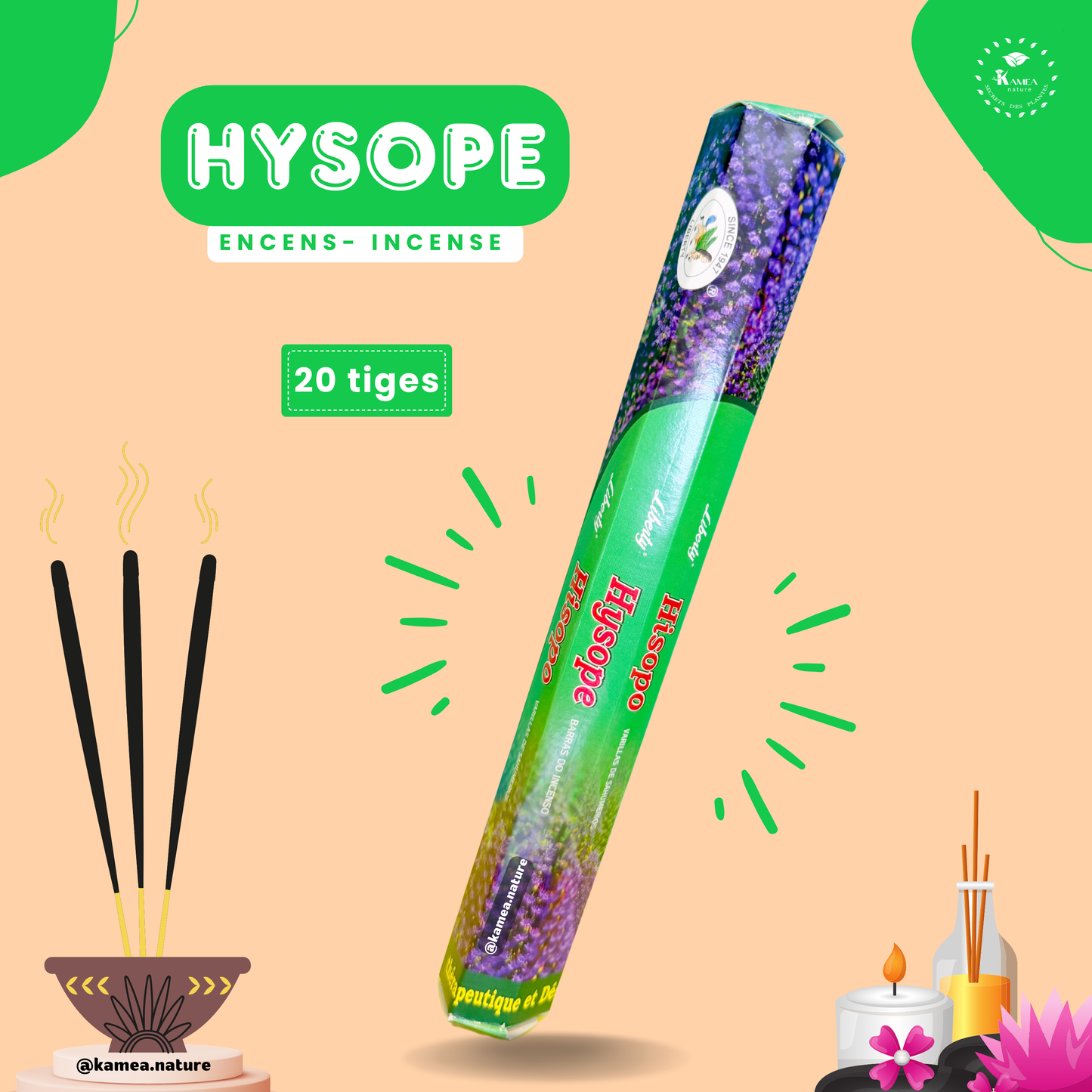 Encens HYSOPE- purification - déblocage - protection - chance