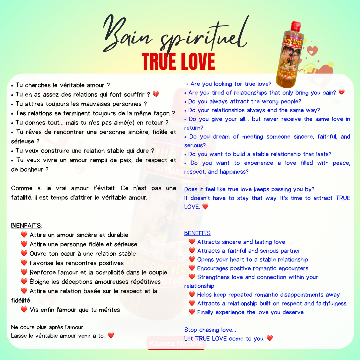 Puissant Bain spirituel TRUE LOVE - bain d’attirance