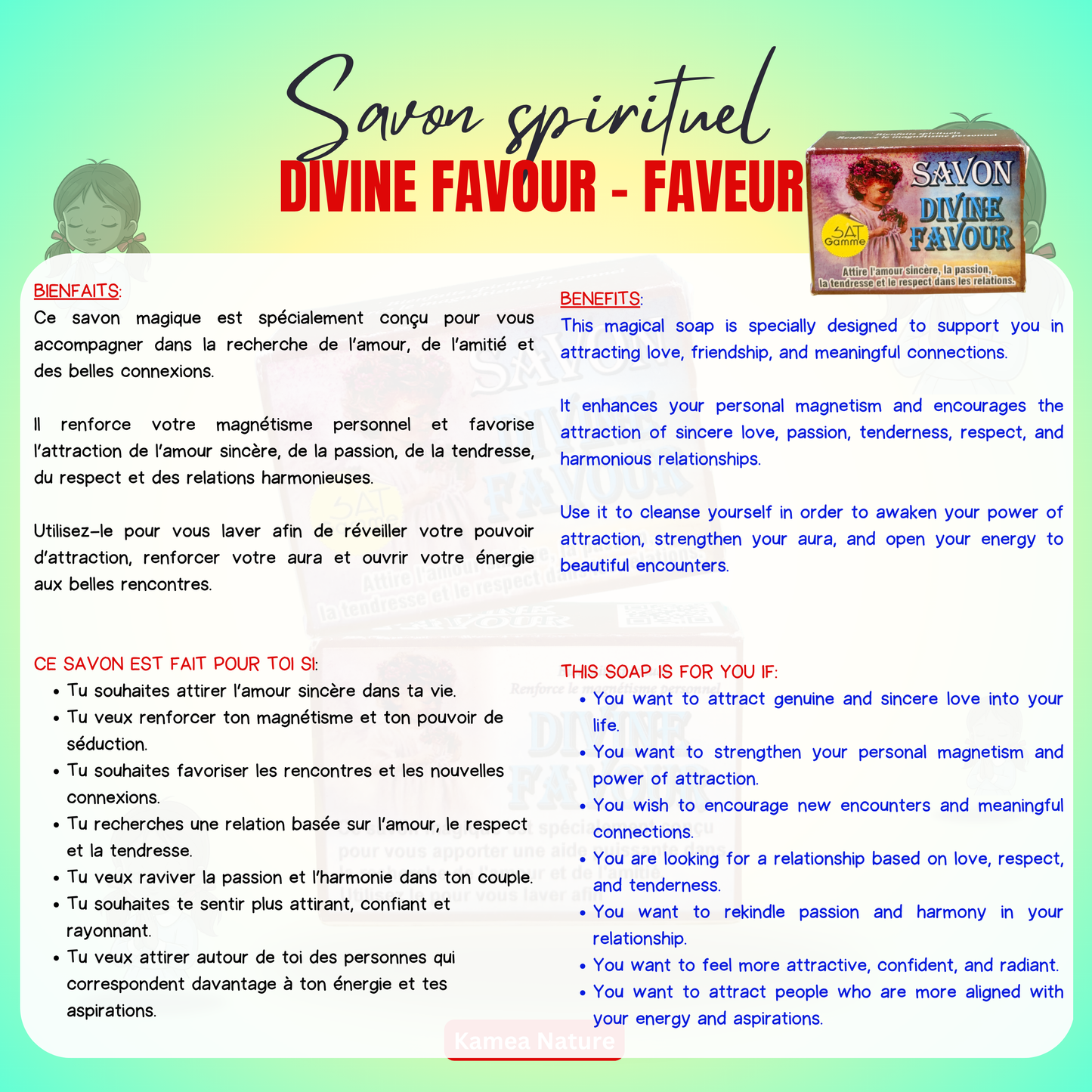 Savon DIVINE FAVOUR - Divine faveur- Savon spirituel
